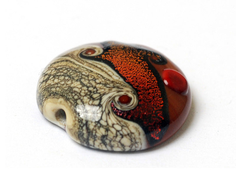 11833602 - Hot Lava Waves Lentil Focal Bead
