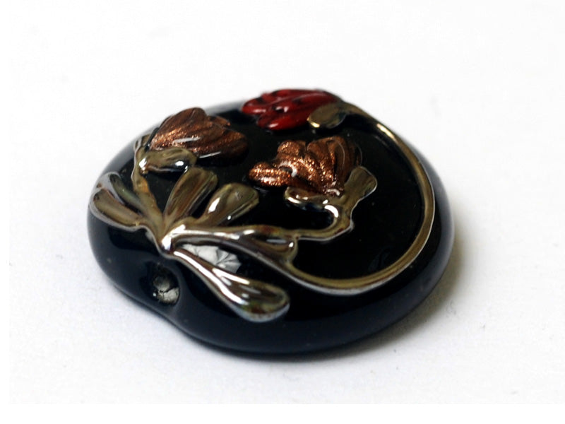 11834002 - Copper Shadow Lentil Focal Bead