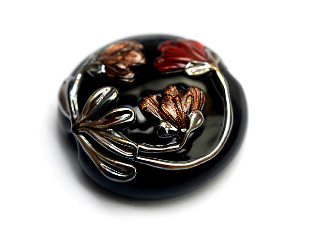 11834002 - Copper Shadow Lentil Focal Bead