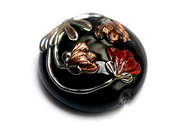 11834002 - Copper Shadow Lentil Focal Bead