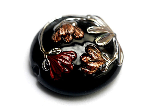 11834002 - Copper Shadow Lentil Focal Bead