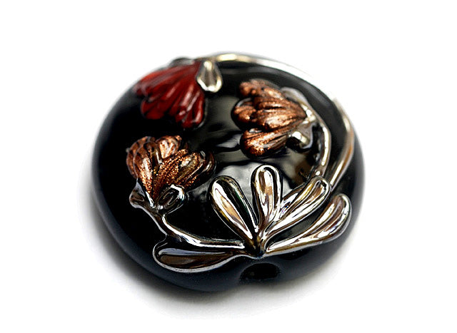 11834002 - Copper Shadow Lentil Focal Bead