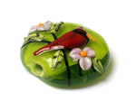 11834402 - Spring Red Cardinal Lentil Focal Bead