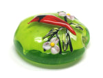 11834402 - Spring Red Cardinal Lentil Focal Bead