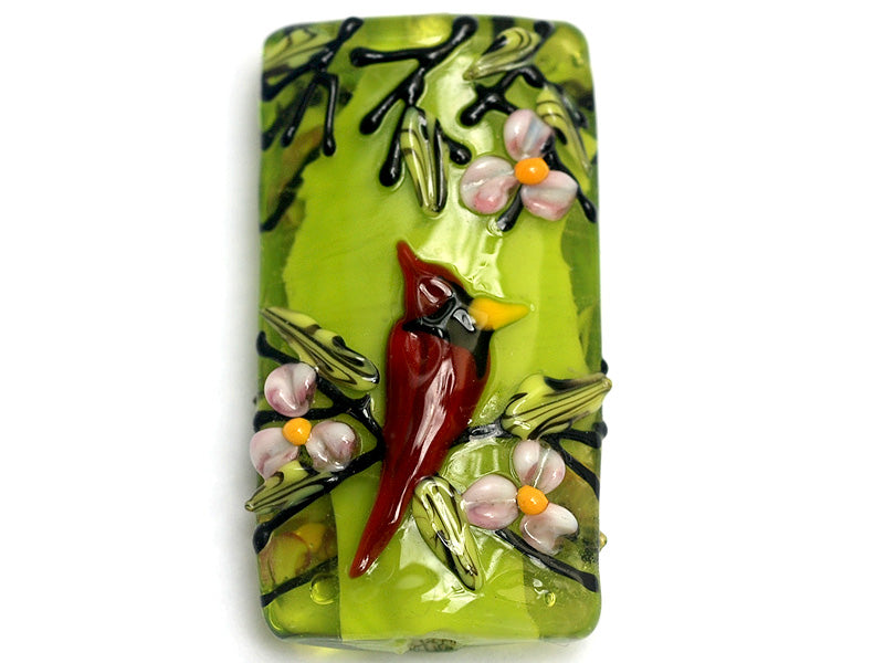 11834403 - Spring Red Cardinal Kalera Focal Bead