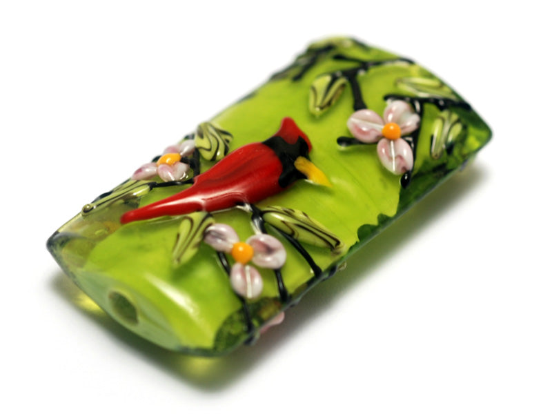 11834403 - Spring Red Cardinal Kalera Focal Bead