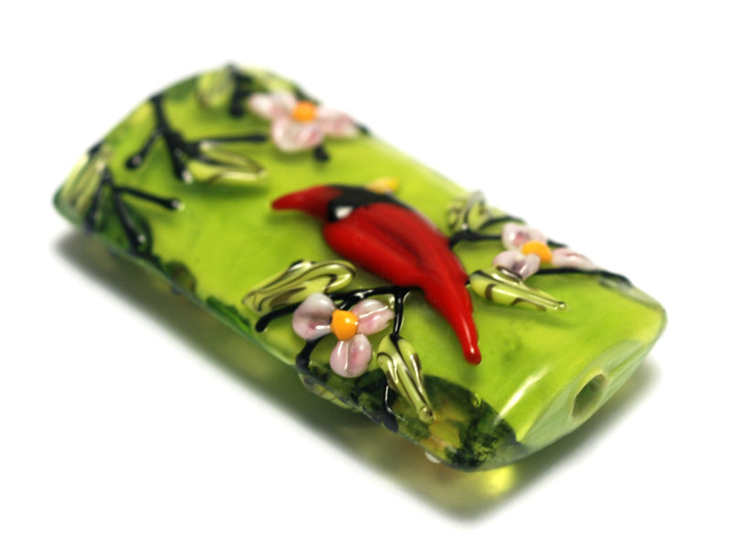 11834403 - Spring Red Cardinal Kalera Focal Bead