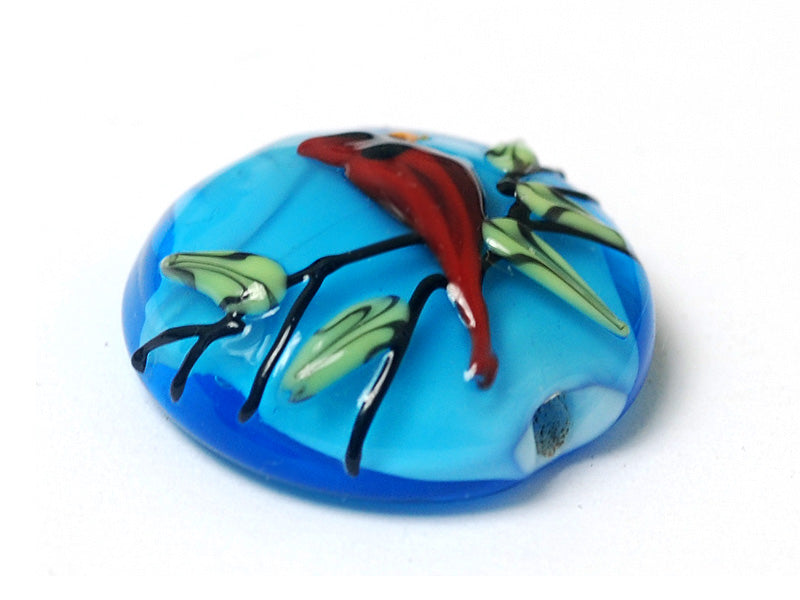 11834502 - Summer Red Cardinal Lentil Focal Bead