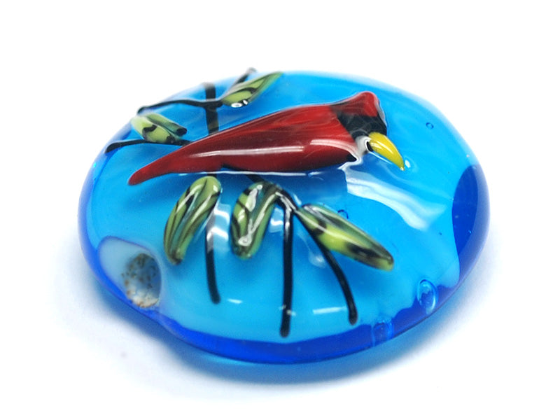 11834502 - Summer Red Cardinal Lentil Focal Bead