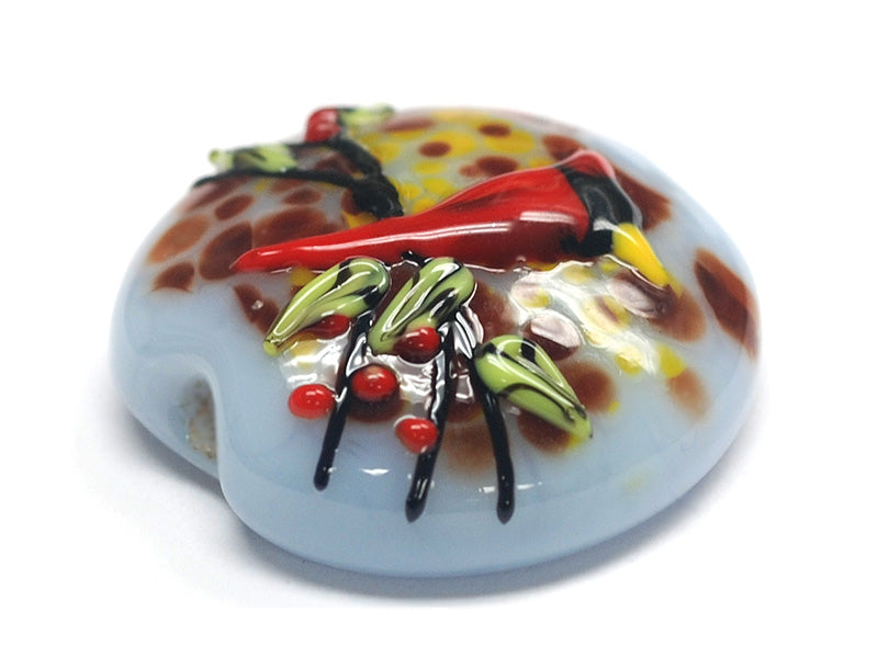 11834602 - Autumn Red Cardinal Lentil Focal Bead