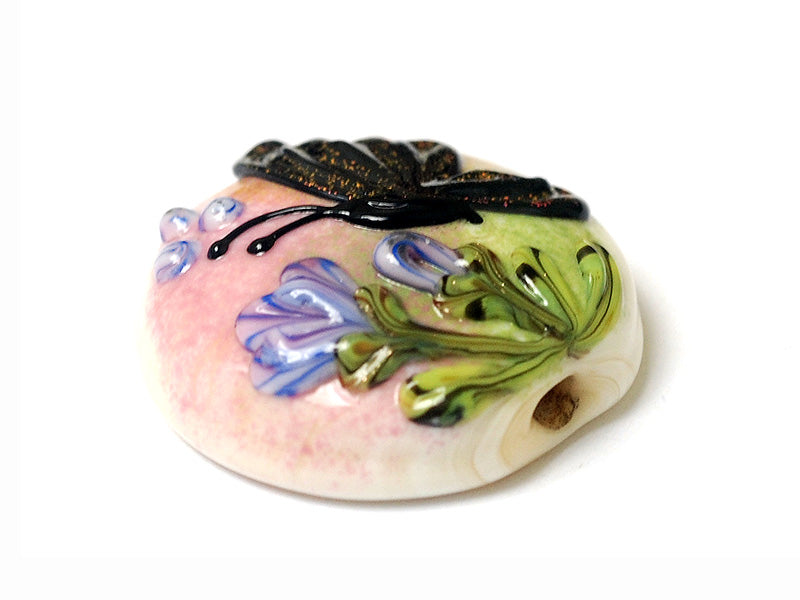 11834802 - Pink Sparkle Garden Butterfly Lentil Focal Bead