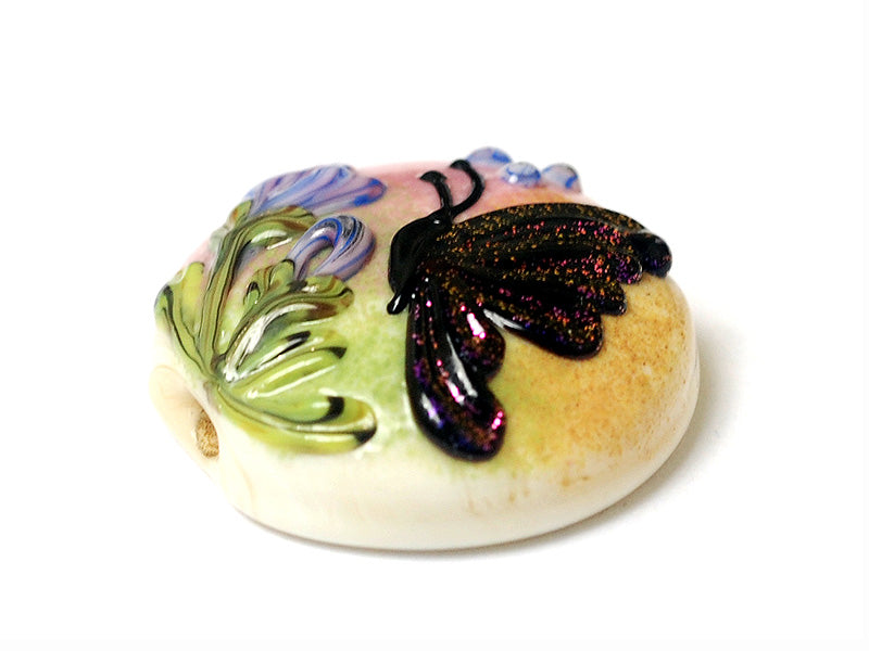 11834802 - Pink Sparkle Garden Butterfly Lentil Focal Bead