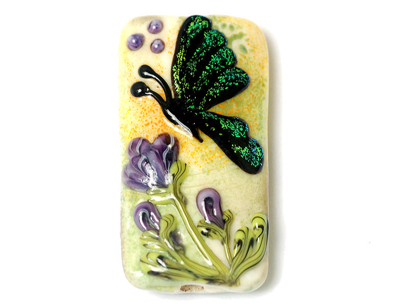 11834903 - Green Sparkle Garden Butterfly Kalera Focal Bead