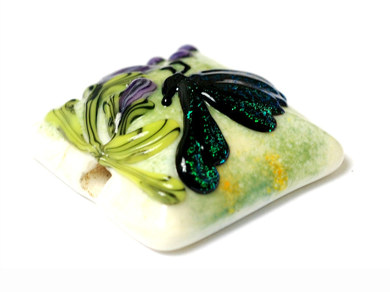 11834904 - Green Sparkle Garden Butterfly Pillow Focal Bead