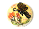 11835102 - Yellow Sparkle Garden Butterfly Lentil Focal Bead