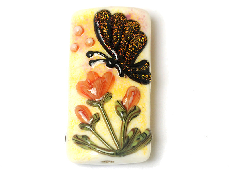 11835103 - Yellow Sparkle Garden Butterfly Kalera Focal Bead