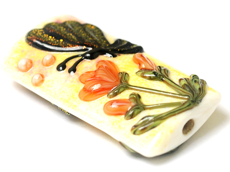 11835103 - Yellow Sparkle Garden Butterfly Kalera Focal Bead