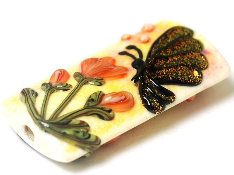 11835103 - Yellow Sparkle Garden Butterfly Kalera Focal Bead