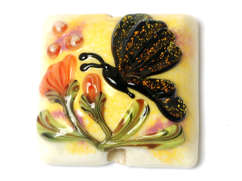 11835104 - Yellow Sparkle Garden Butterfly Pillow Focal Bead