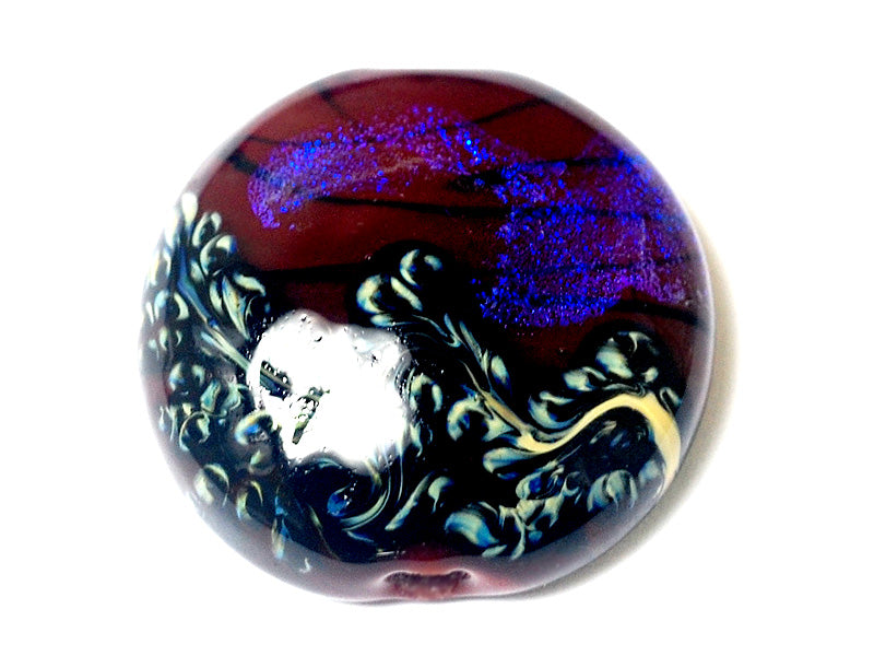 11836102 - Violet Shimmer Lentil Focal Bead