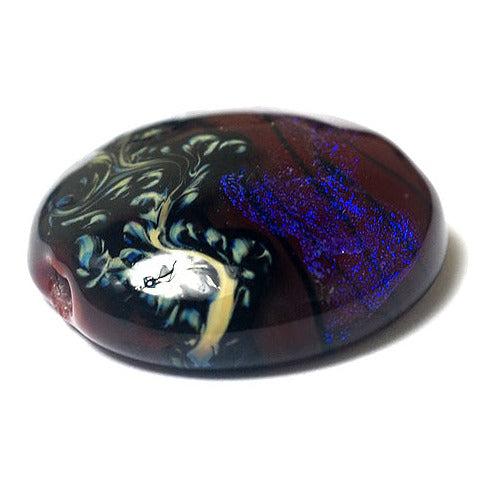 11836102 - Violet Shimmer Lentil Focal Bead