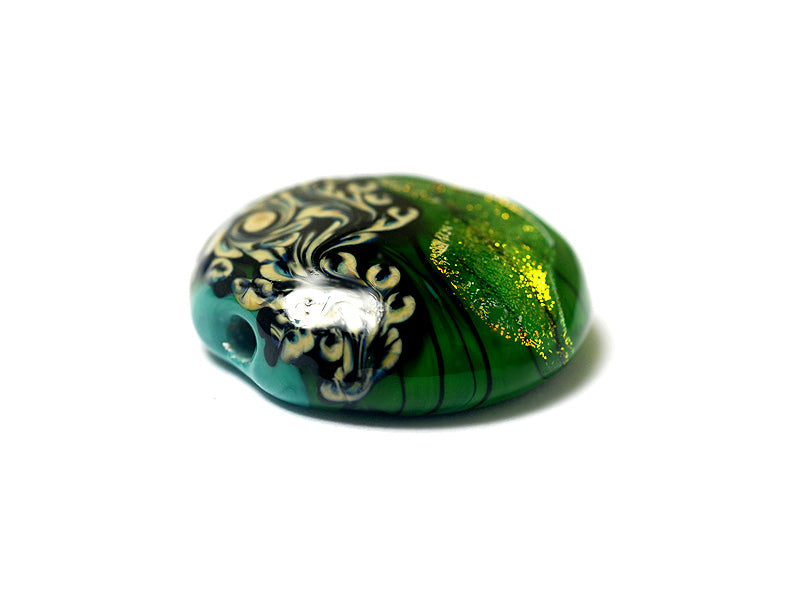 11836302 - Herbal Garden Shimmer Lentil Focal Bead