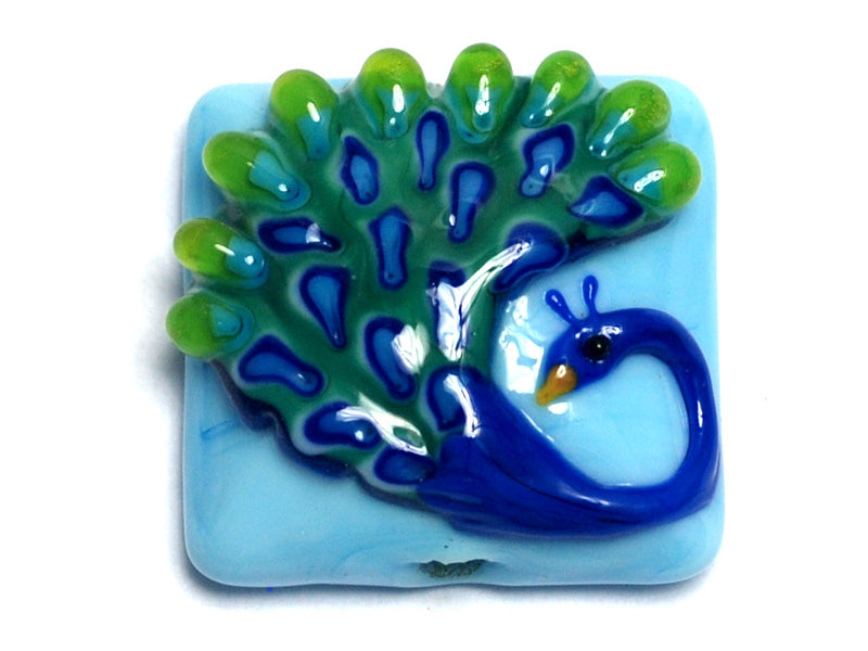 11837104 -Blue Peacock Pillow Focal Bead