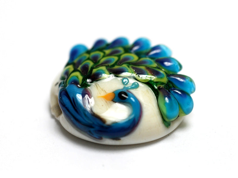 11837202 - Pretty Peacock Lentil Focal Bead