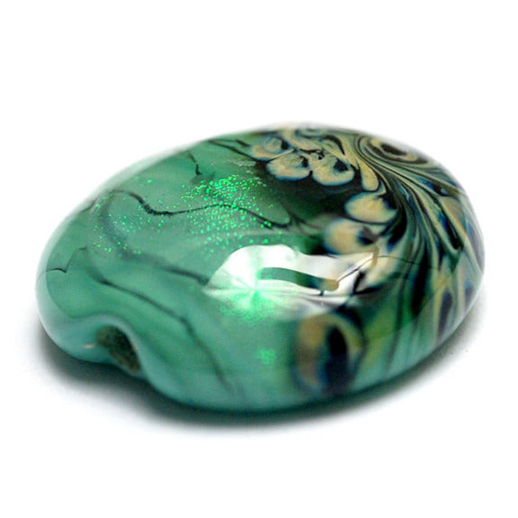 11837402 - Seafoam Shimmer Lentil Focal Bead