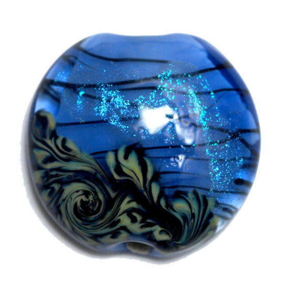 11837502 - Arctic Blue Shimmer Lentil Focal Bead