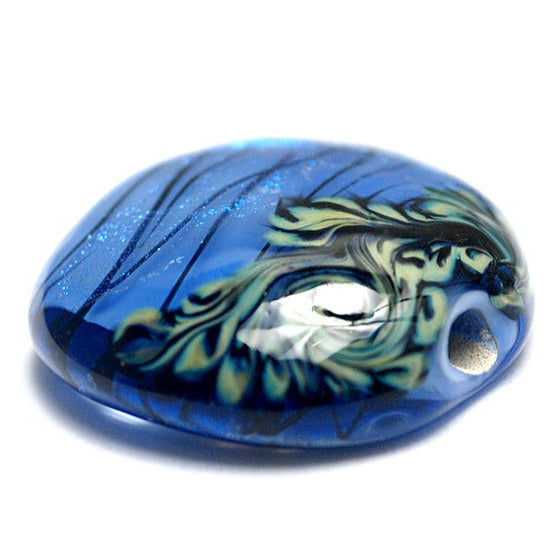 11837502 - Arctic Blue Shimmer Lentil Focal Bead