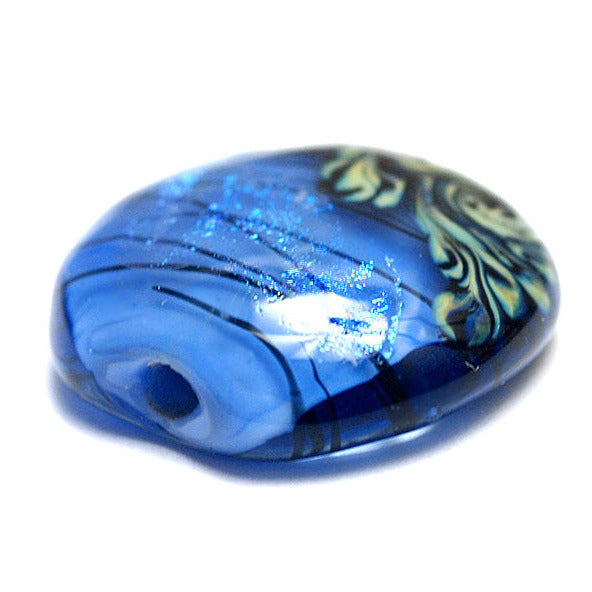 11837502 - Arctic Blue Shimmer Lentil Focal Bead