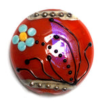 11837602 - Vintage Florals Lentil Focal Bead