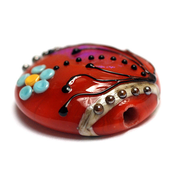 11837602 - Vintage Florals Lentil Focal Bead