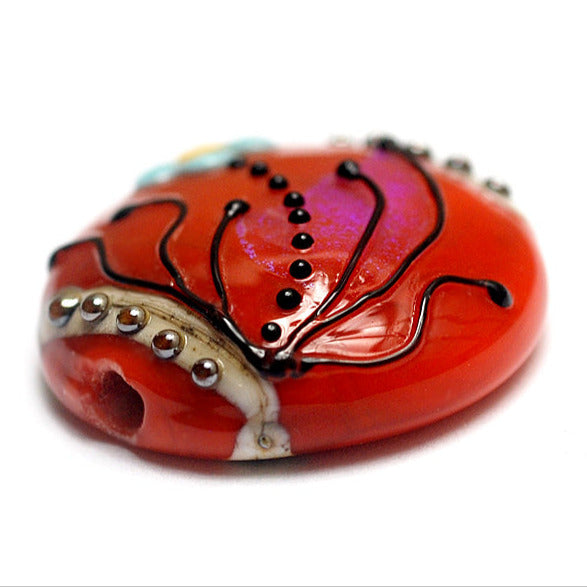 11837602 - Vintage Florals Lentil Focal Bead