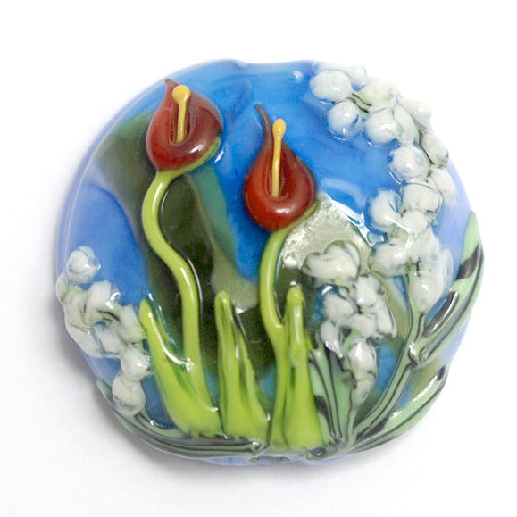 11837802 - Red Calla Lily Lake Lentil Focal Bead