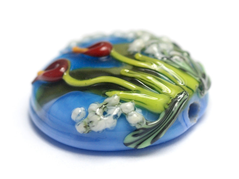 11837802 - Red Calla Lily Lake Lentil Focal Bead