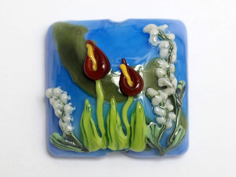 11837804 - Red Calla Lily Lake Pillow Focal Bead