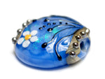 11838402 - Arctic Blue Florals Lentil Focal Bead