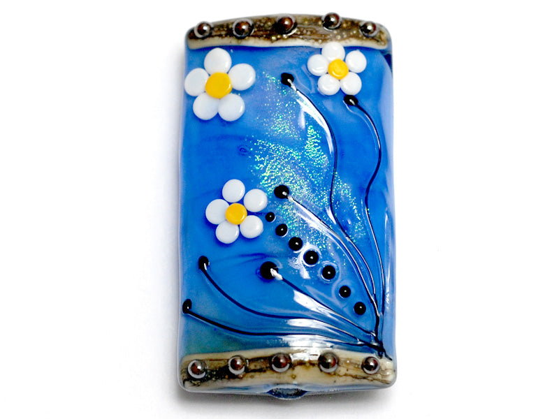 11838403 - Arctic Blue Florals Kalera Focal Bead