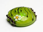 11838502 - Spring Green Florals Lentil Focal Bead