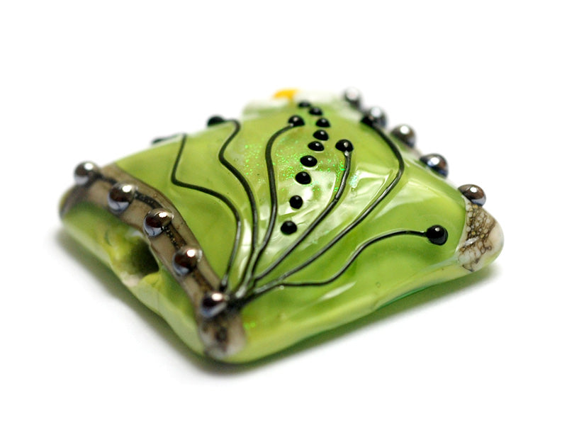 11838504 - Spring Green Florals Pillow Focal Bead