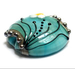 11838602 - Seafoam Florals Lentil Focal Bead