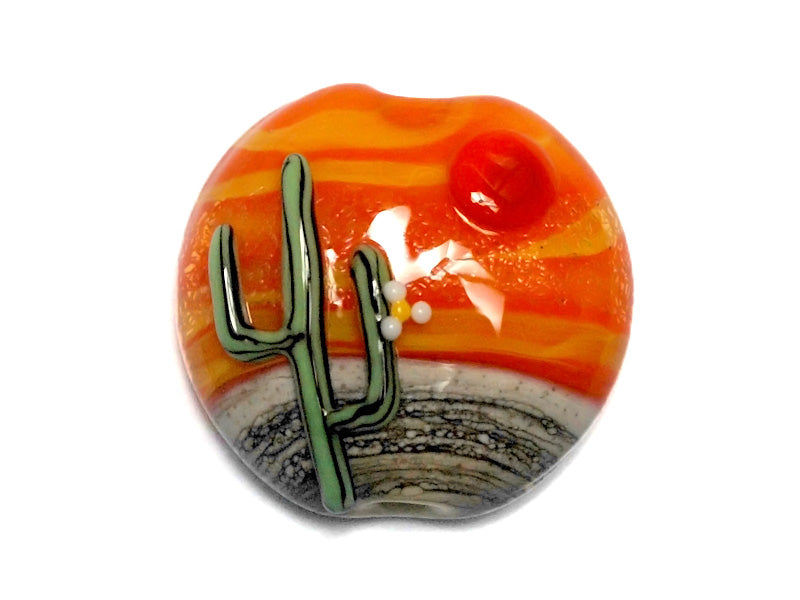 11839402 - Cactus Sunset Lentil Focal Bead
