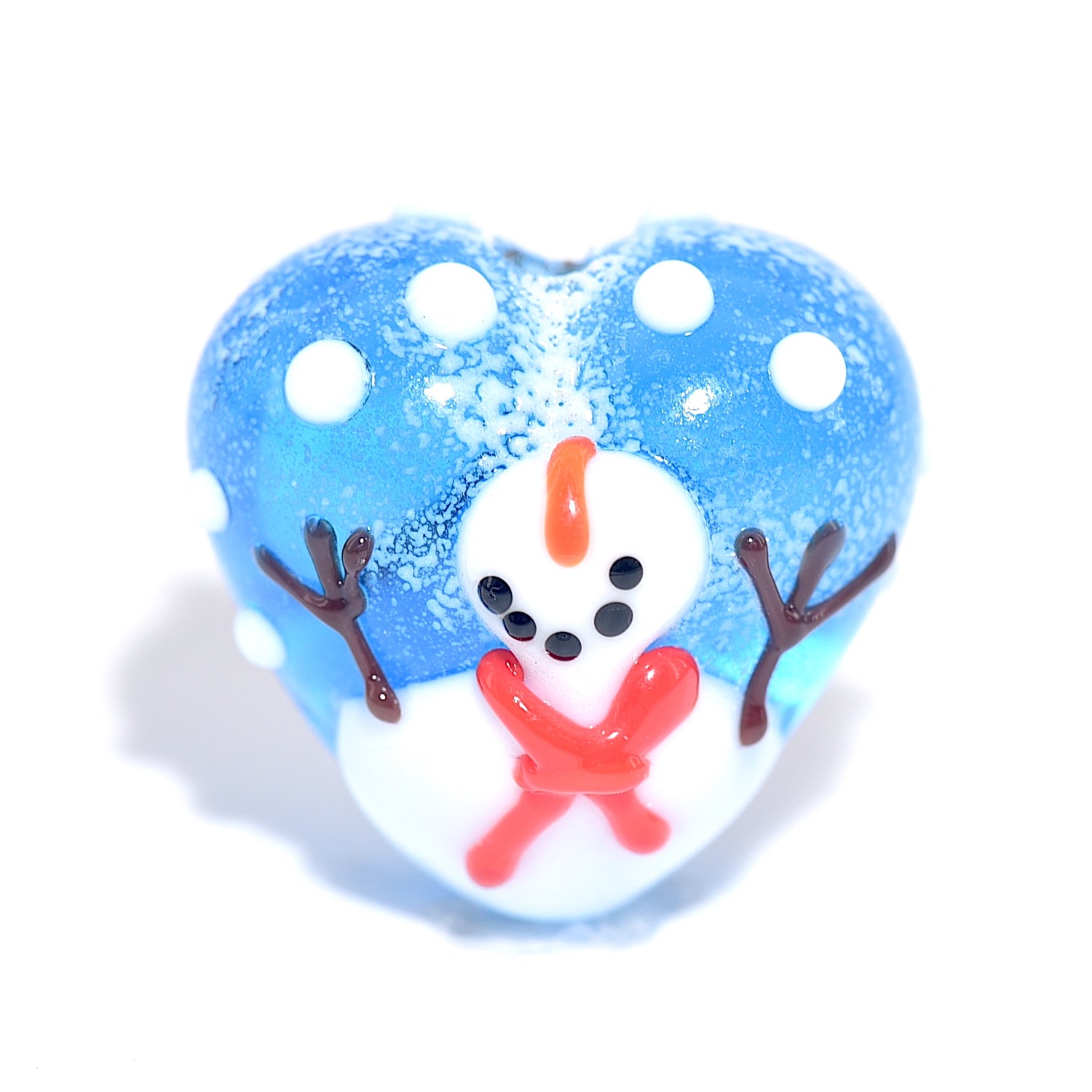 11839805 - Juggling Snowman Heart Focal Bead