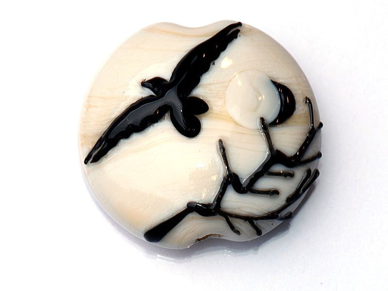 11840602 - Flying Raven Lentil Focal Bead