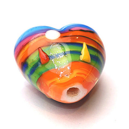 Grace Lampwork Beads, Hawaii Beach Sunset, heart