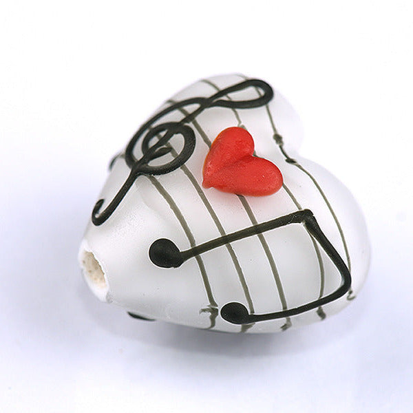 Grace Lampwork Beads, Hawaii Beach Sunset, heart
