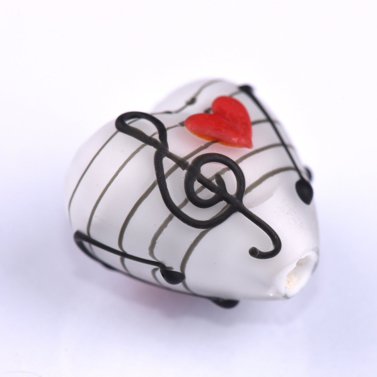 Grace Lampwork Beads, Hawaii Beach Sunset, heart