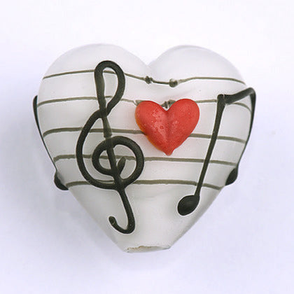 Grace Lampwork Beads, Hawaii Beach Sunset, heart